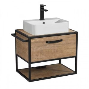 Тумба подвесная Aquaton Лофт Фабрик 64,2 со столешницей с раковиной Geometry Дуб кантри 1A2423K8LTDY0