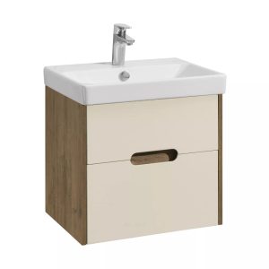 Тумба подвесная Aquaton Оливия 55 с раковиной Адриана Бежевый / Дуб Веллингтон 1A2542K0OLVG0 Тумба подвесная Aquaton Оливия 55 с раковиной Адриана Бежевый / Дуб Веллингтон 1A2542K0OLVG0