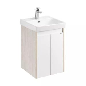 Тумба подвесная Aquaton Сканди Doors 45 с раковиной Адриана Белый / Дуб Верона 1A2787K0SDB20