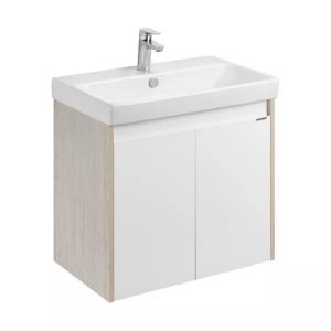 Тумба подвесная Aquaton Сканди Doors 70,5 с раковиной Адриана Белый / Дуб верона 1A2789K0SDB20