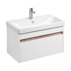 Тумба подвесная Aquaton Марти 80 с раковиной Адриана Белый глянцевый 1A2832K0MY010