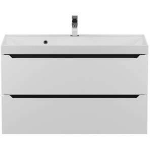 Тумба подвесная Uperwood Tanos 90 с раковиной Белый / Графит 29111020232