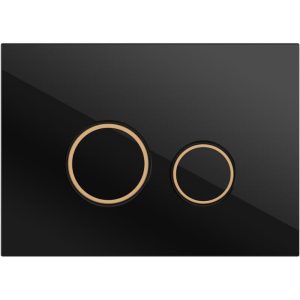 Клавиша смыва Cersanit Twins стекло Черный глянцевый 64117