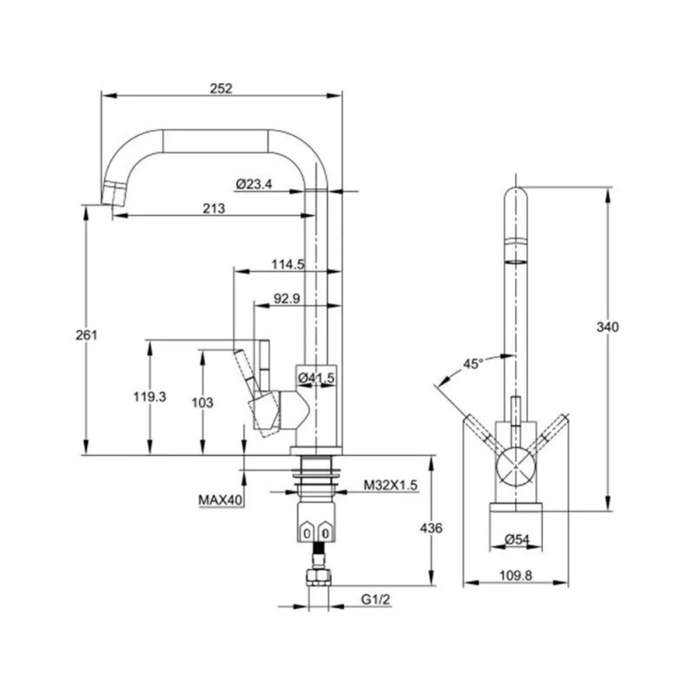 Смеситель для кухни Cersanit Como Черный матовый 68246 Смеситель для кухни Cersanit Como Черный матовый 68246 — изображение 4