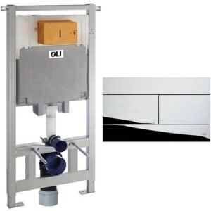 Инсталляция Oli Eco mechanic для скрытого монтажа унитаза с кнопкой Slim Хром глянцевый 886914SIOO