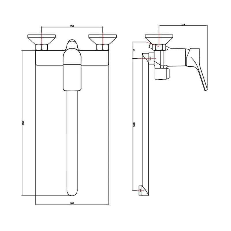 Смеситель для ванны Esko Eiger Хром глянцевый EG 31 Смеситель для ванны Esko Eiger Хром глянцевый EG 31 — изображение 2