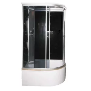 Душевая кабина Водный мир 120х80, Хром / Тонированное, Высокий поддон левая