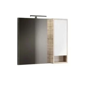 Шкаф зеркальный Comforty Гамбург 90 Белый / Дуб сонома 4142227 Шкаф зеркальный Comforty Гамбург 90 Белый / Дуб сонома 4142227