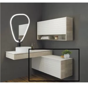 Тумба подвесная Comforty Клеон 120 + белая столешница Белый / Дуб дымчатый 00-00001851CF Тумба подвесная Comforty Клеон 120 + белая столешница Белый / Дуб дымчатый 00-00001851CF