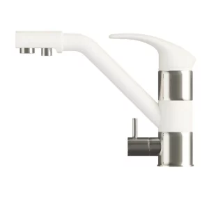 Смеситель для кухни Polygran Дуо с каналом для питьевой воды 660700 Белый хлопок