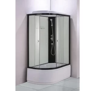 Душевая кабина Водный мир 120х80, Черный / Прозрачное, Высокий поддон правая