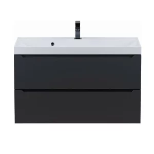 Тумба подвесная Uperwood Tanos 90 + раковина Classic Черный