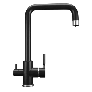Смеситель для кухни Ulgran Classic U-019 с подключением к фильтру U-019-344 Ультра-чёрный