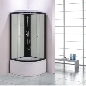 Душевая кабина Водный мир 90х90, Черный / Прозрачное, Высокий поддон