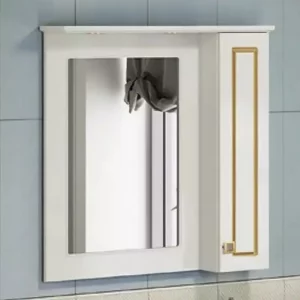 Шкаф зеркальный Comforty Палермо 79 Белый / Золото 00004143508CF Шкаф зеркальный Comforty Палермо 79 Белый / Золото 00004143508CF
