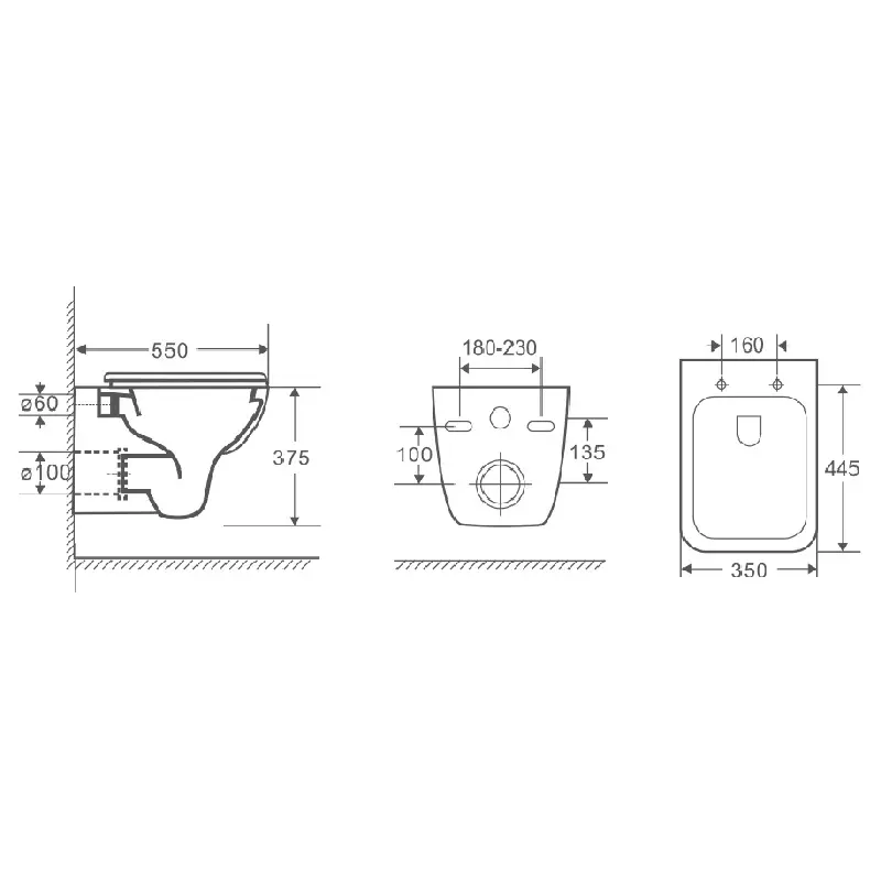 Унитаз подвесной Azario Pavia с сиденьем Унитаз подвесной Azario Pavia с сиденьем — изображение 2