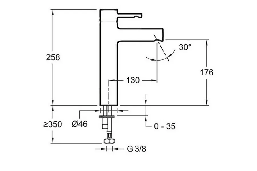 Смеситель для раковины Jacob Delafon Cuff без донного клапана E98299-CP Смеситель для раковины Jacob Delafon Cuff без донного клапана E98299-CP — изображение 2