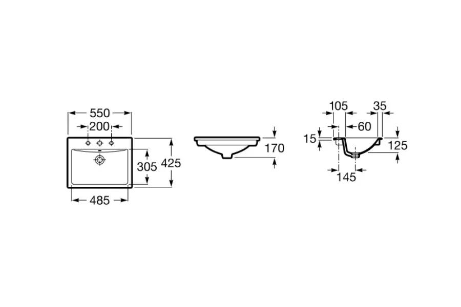 Раковина встраиваемая Roca Diverta 55х42 Раковина встраиваемая Roca Diverta 55х42 — изображение 2