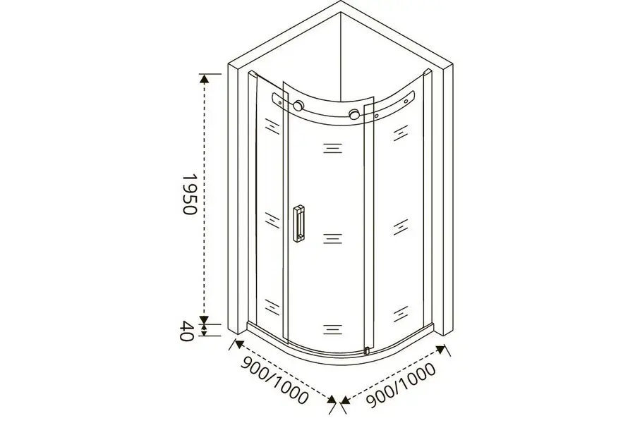 Душевой уголок Bas Altair 100х195 Хром / Прозрачное Душевой уголок Bas Altair 100х195 Хром / Прозрачное — изображение 2