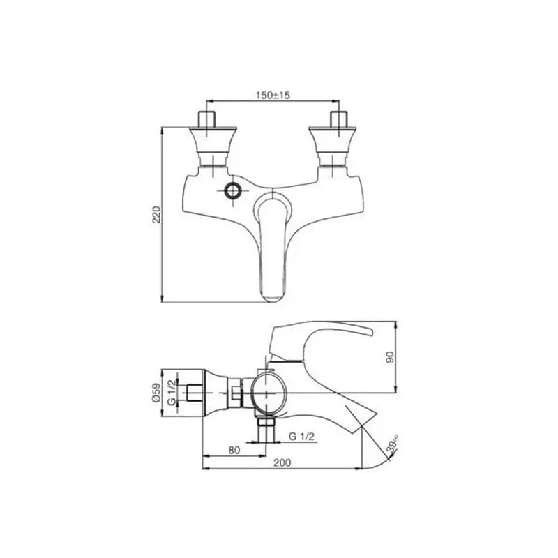 Смеситель для ванны Jacob Delafon Symbol E71680-CP Смеситель для ванны Jacob Delafon Symbol E71680-CP — изображение 2