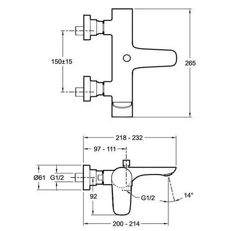 Смеситель для ванны Jacob Delafon Aleo E72282-CP Смеситель для ванны Jacob Delafon Aleo E72282-CP — изображение 2