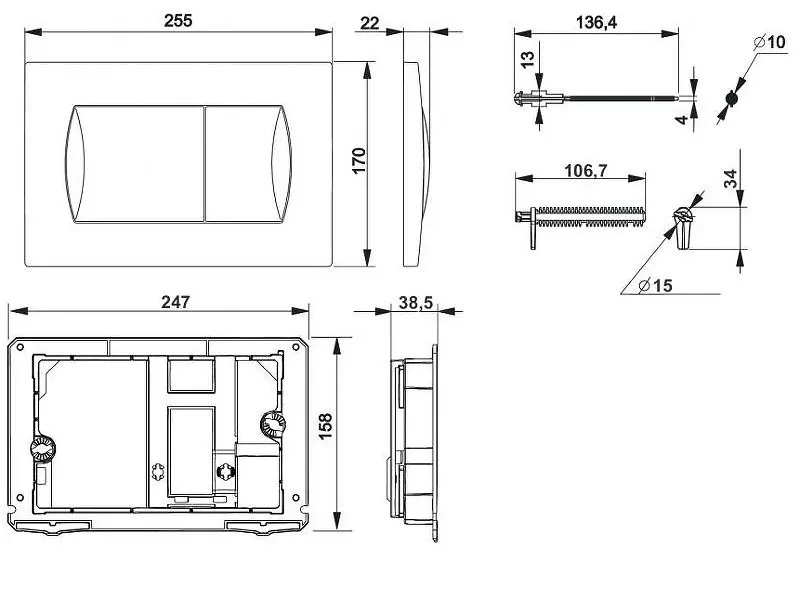 Клавиша смыва Active Pl 62B Белый 8901160B0 Клавиша смыва Active Pl 62B Белый 8901160B0 — изображение 2