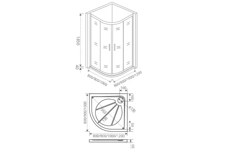 Душевой уголок Bas Infinity 80х185 Хром / Прозрачное Душевой уголок Bas Infinity 80х185 Хром / Прозрачное — изображение 2