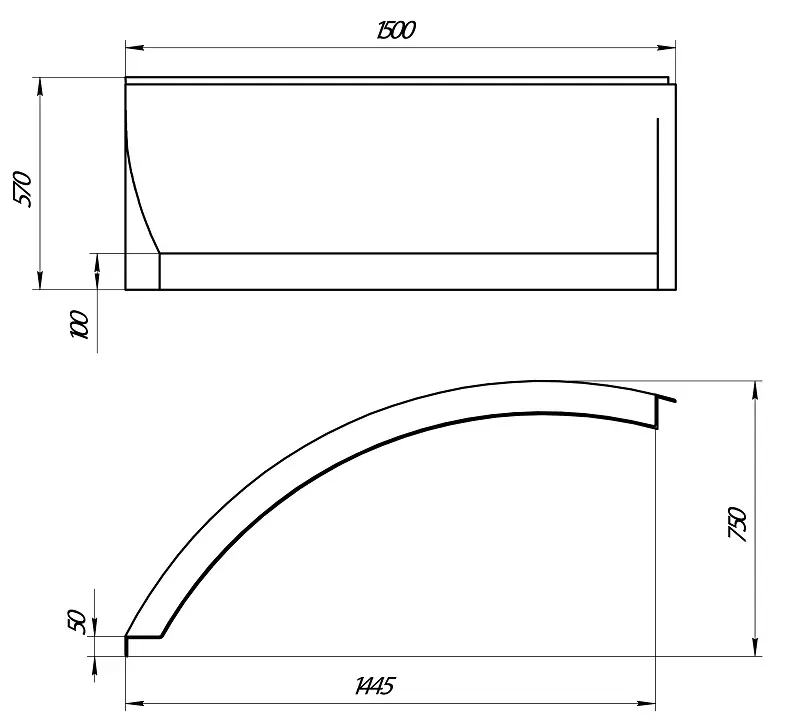 Панель фронтальная 1MarKa Piccolo 150 правый Белый 825 Панель фронтальная 1MarKa Piccolo 150 правый Белый 825 — изображение 2