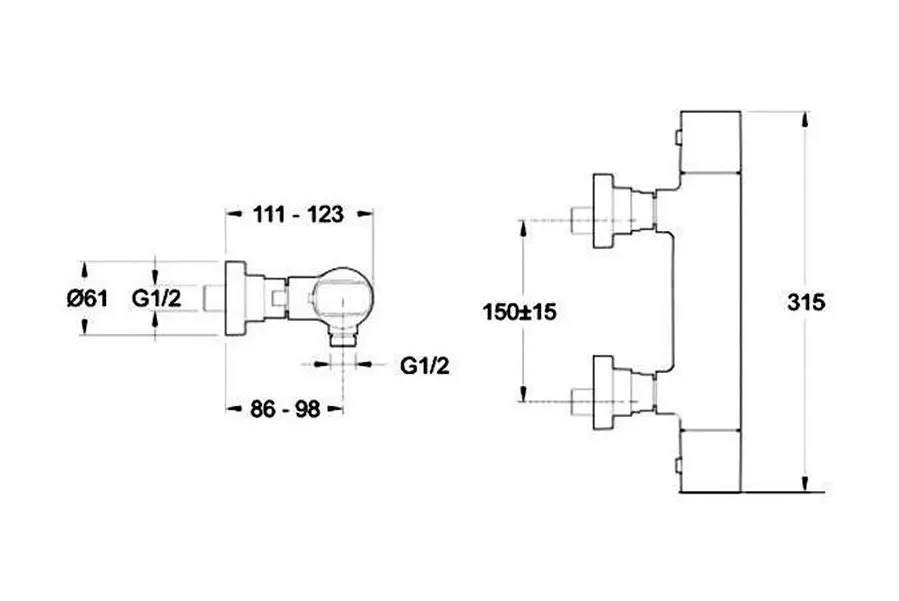 Смеситель для душа Jacob Delafon Aleo с термостатом E72352-CP Смеситель для душа Jacob Delafon Aleo с термостатом E72352-CP — изображение 2