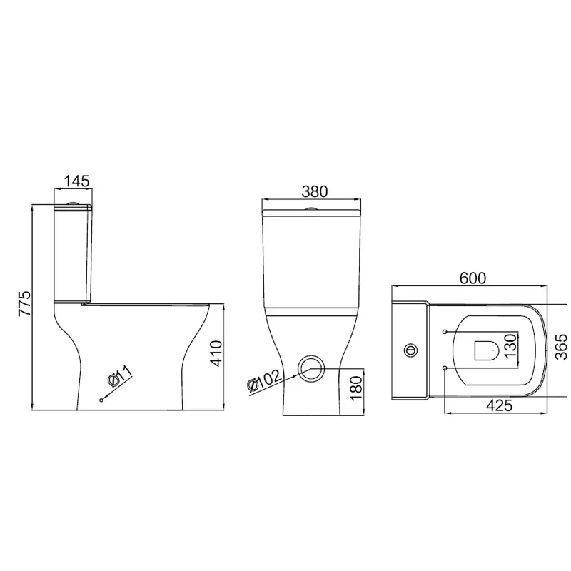 Унитаз-компакт Azario Iris с сиденьем Унитаз-компакт Azario Iris с сиденьем — изображение 3
