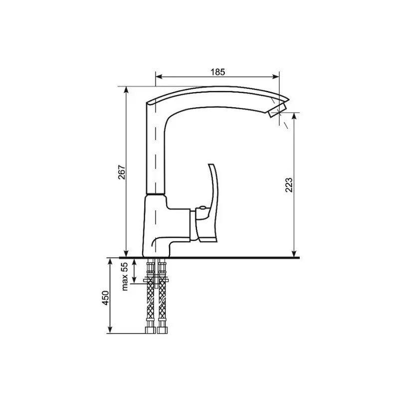 Смеситель для кухни Ulgran Classic U-005 U-005-309 Тёмно-серый Смеситель для кухни Ulgran Classic U-005 U-005-309 Тёмно-серый — изображение 3