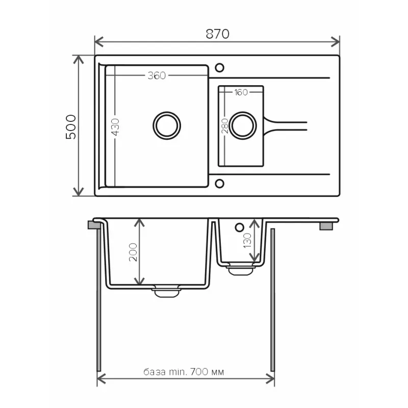 Мойка кухонная Polygran Brig 87 627376 Серый Мойка кухонная Polygran Brig 87 627376 Серый — изображение 3