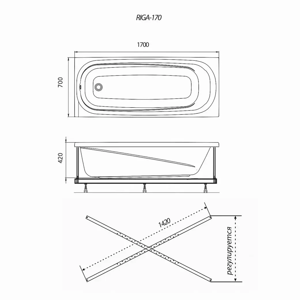 Ванна акриловая Triton Рига 170х70 Ванна акриловая Triton Рига 170х70 — изображение 4
