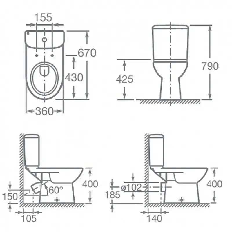 Унитаз-компакт Roca Access косой выпуск Белый 34P23900Y Унитаз-компакт Roca Access косой выпуск Белый 34P23900Y — изображение 4