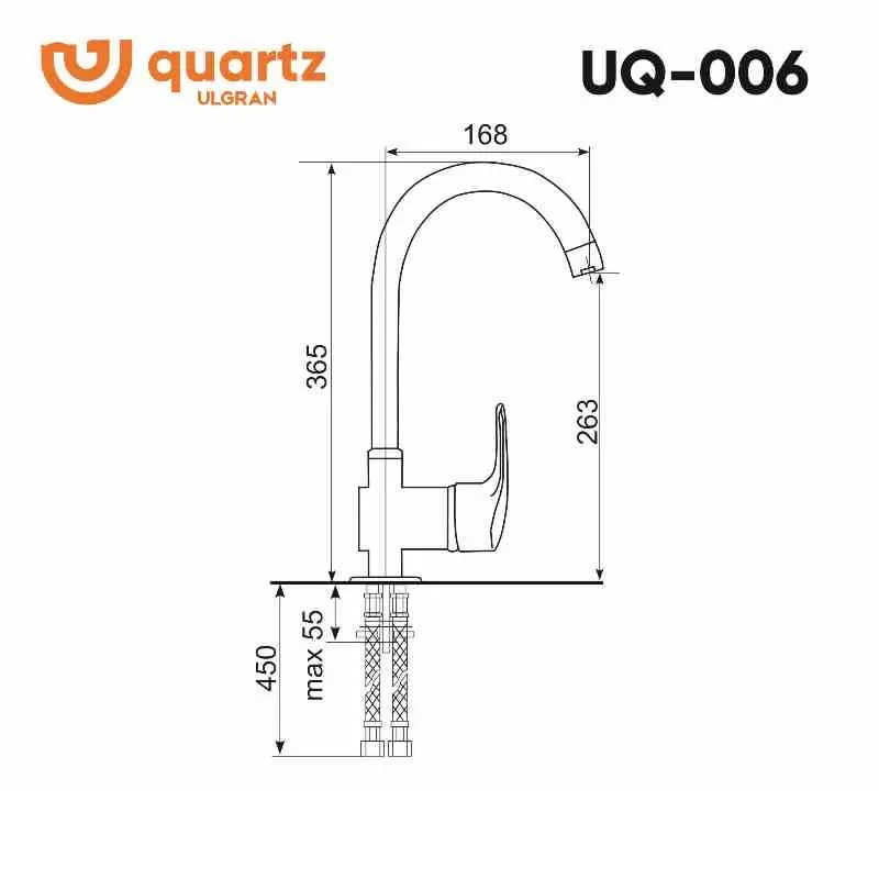 Смеситель для кухни Ulgran Quartz UQ-006-01 Жасмин Смеситель для кухни Ulgran Quartz UQ-006-01 Жасмин — изображение 2