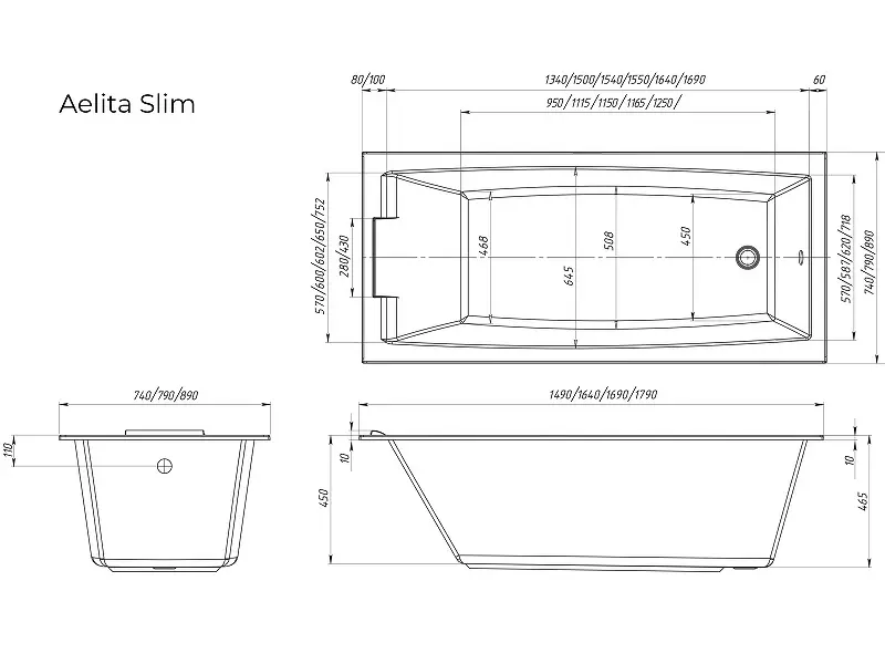 Ванна акриловая 1MarKa Aelita Slim 165х75 Белый 01ае1675слим Ванна акриловая 1MarKa Aelita Slim 165х75 Белый 01ае1675слим — изображение 4