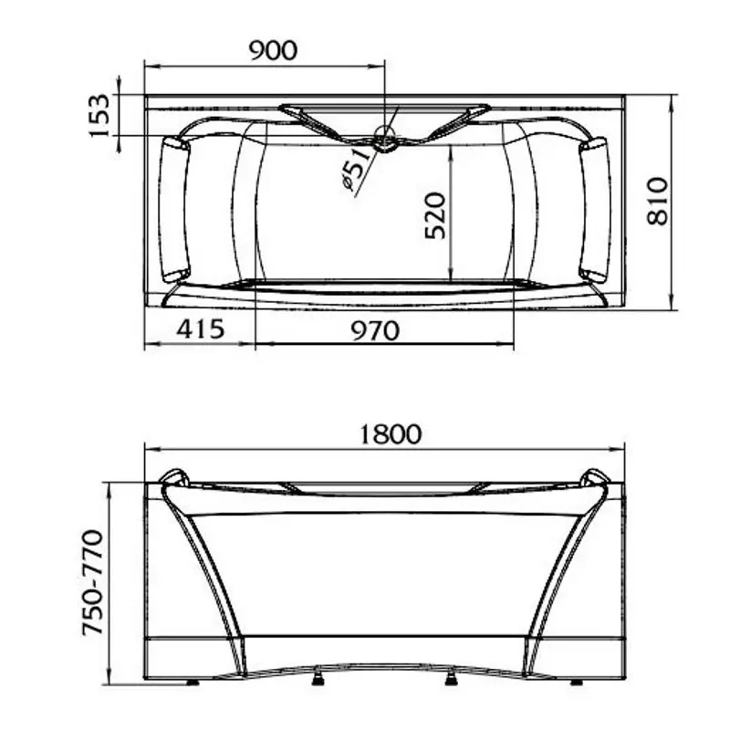 Ванна акриловая 1MarKa Dolce Vita 180х80 Белый 01дов1880 Ванна акриловая 1MarKa Dolce Vita 180х80 Белый 01дов1880 — изображение 5