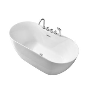 Ванна акриловая Grossman Classic 170х75 со смесителем на борту Белый глянцевый GR-12502-1