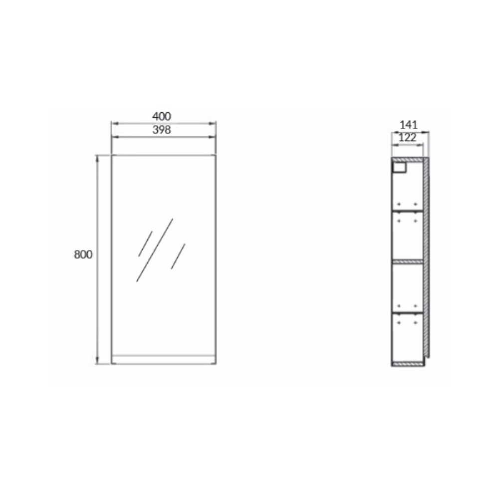 Шкаф зеркальный Cersanit Moduo 40 Белый SB-LS-MOD40/Wh Шкаф зеркальный Cersanit Moduo 40 Белый SB-LS-MOD40/Wh — изображение 3