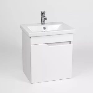 Тумба подвесная Viant Куба 50 с раковиной Como Белый VKUB50CO-T1STP